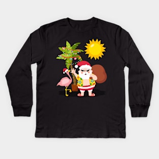 Santa is enjoying the Summer Kids Long Sleeve T-Shirt